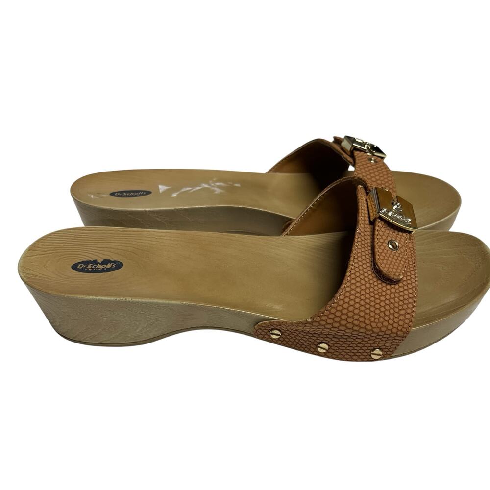 Dr. Scholl's Shoes Women's Classic Sandal Faux Wood Slide Sandal 9M - Picture 3 of 6
